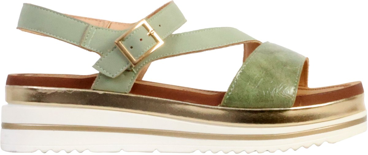Sandalen met sleehak en bandje