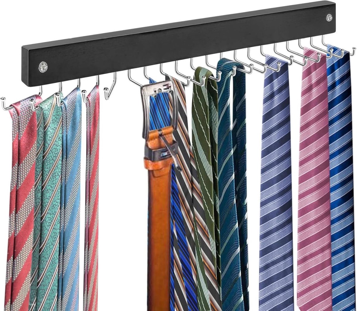Hanger Organizer - Riemen Sjaals - Kast Opruimen - 20 Roterende Haken - 36.5cm Breed - Zwart