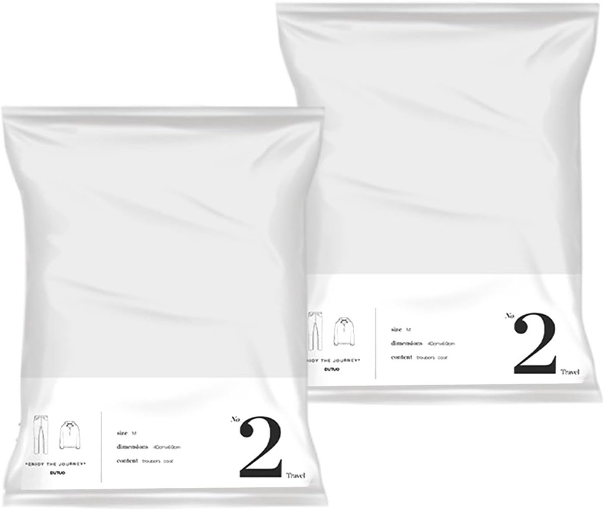 Vacuümzakken - Compressiezakken - Ruimte Besparen - Zonder Stofzuiger - 2 Stuks