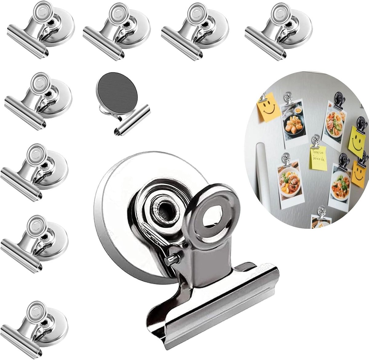 Magneetclips - Sterke Clips - Notities Bevestigen - Roestvrij Staal - 31 mm Breed - Zilver