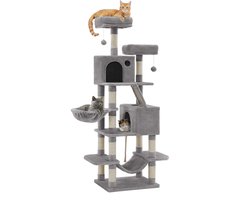 Feandrea - Krabpaal - Kattenboom - Voor Katten - Met Hangmat en Pluche Ballen - Stabiel Ontwerp