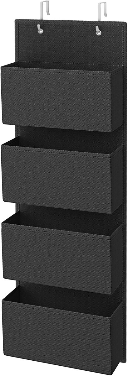 SONGMICS - Hangrek - Hangorganizer met 4 Vakken - Hangend Rek voor Kast of Deur - Voor Slaapkamer en Woonkamer