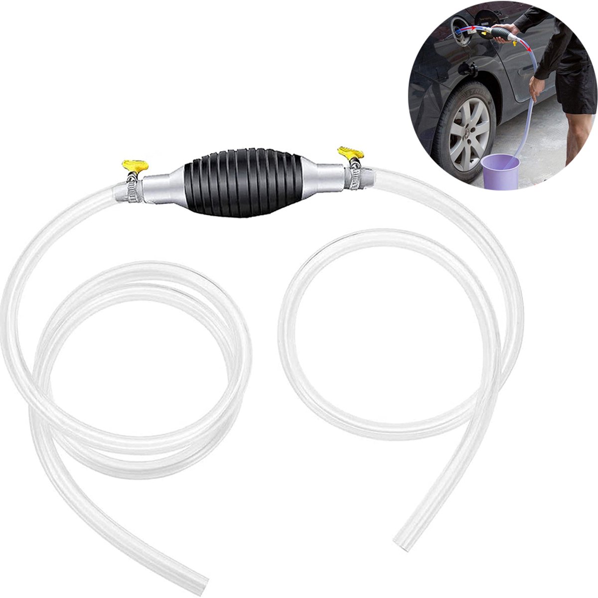 longziming - Handmatige Sifonpomp - Handpomp - Vloeistofoverdracht Slang - Snelle Start In 5 Seconden - Hoge Capaciteit 10L Per Minuut - Duurzaam PVC En Rubber - Flexibel En Corrosiebestendig - Ideaal Voor Voertuigen En Boten - 1 Stuk