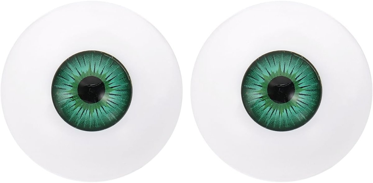 Killogood Twee veiligheidsoogjes van 30 mm - realistische acryl oogbollen - plastic halve oogbollen - geschikt voor maskers - Halloween-rekwisieten en poppenogen - groen