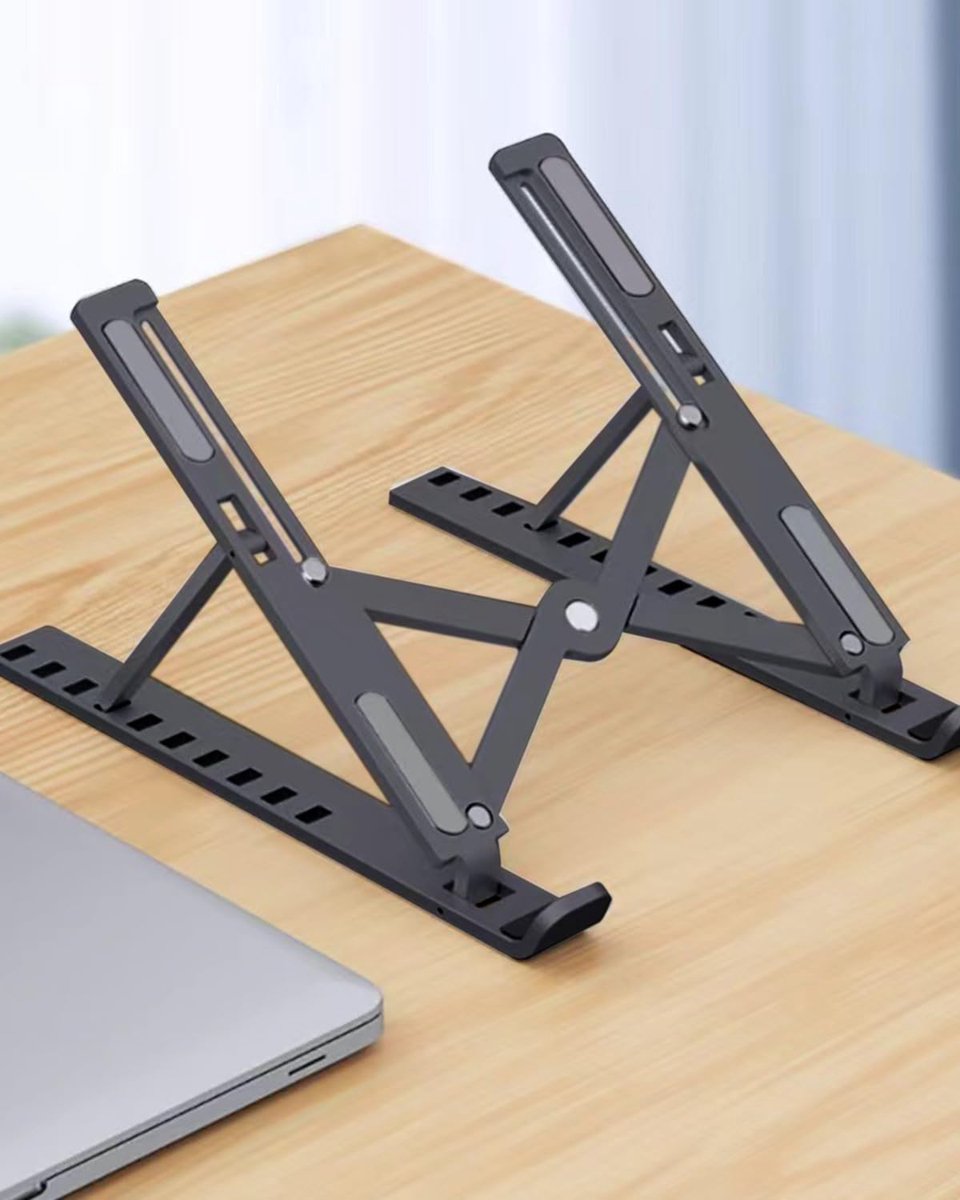 carmdering - Verstelbare Laptop Houder - Draagbare Laptop Standaard - Opvouwbare Verhoger - 7 Hoeken Instelbaar - Warmteafvoer Design - Aluminium Legering - Lichtgewicht En Stabiel - Ergonomisch Werken - 1 Stuk
