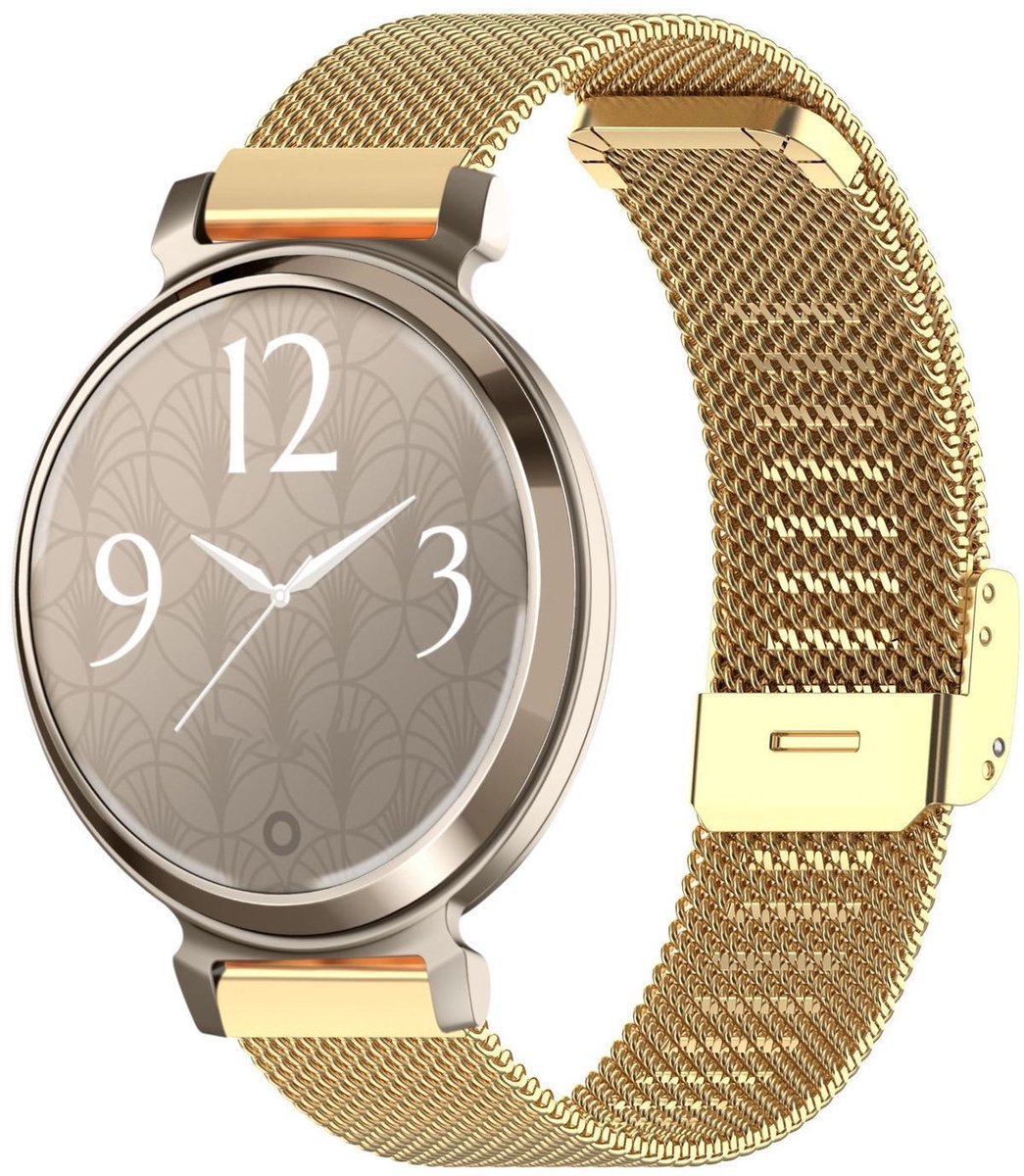 By Qubix - Milanese bandje met klemsluiting - Goud - Geschikt voor Garmin Lily 2
