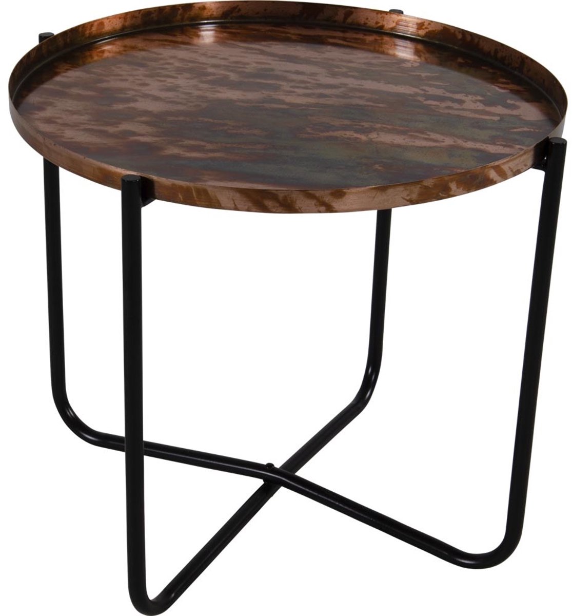 Lesli Living - Tuintafel oud - Koper - Ø60x75cm