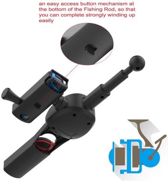 ONF3 - Hengel Handvat Vissen - Spel Kit voor Nintendo Switch - Inclusief Joy-Con Accessoires - Perfect voor gaming - Geschikt voor visliefhebber... — afbeelding 3
