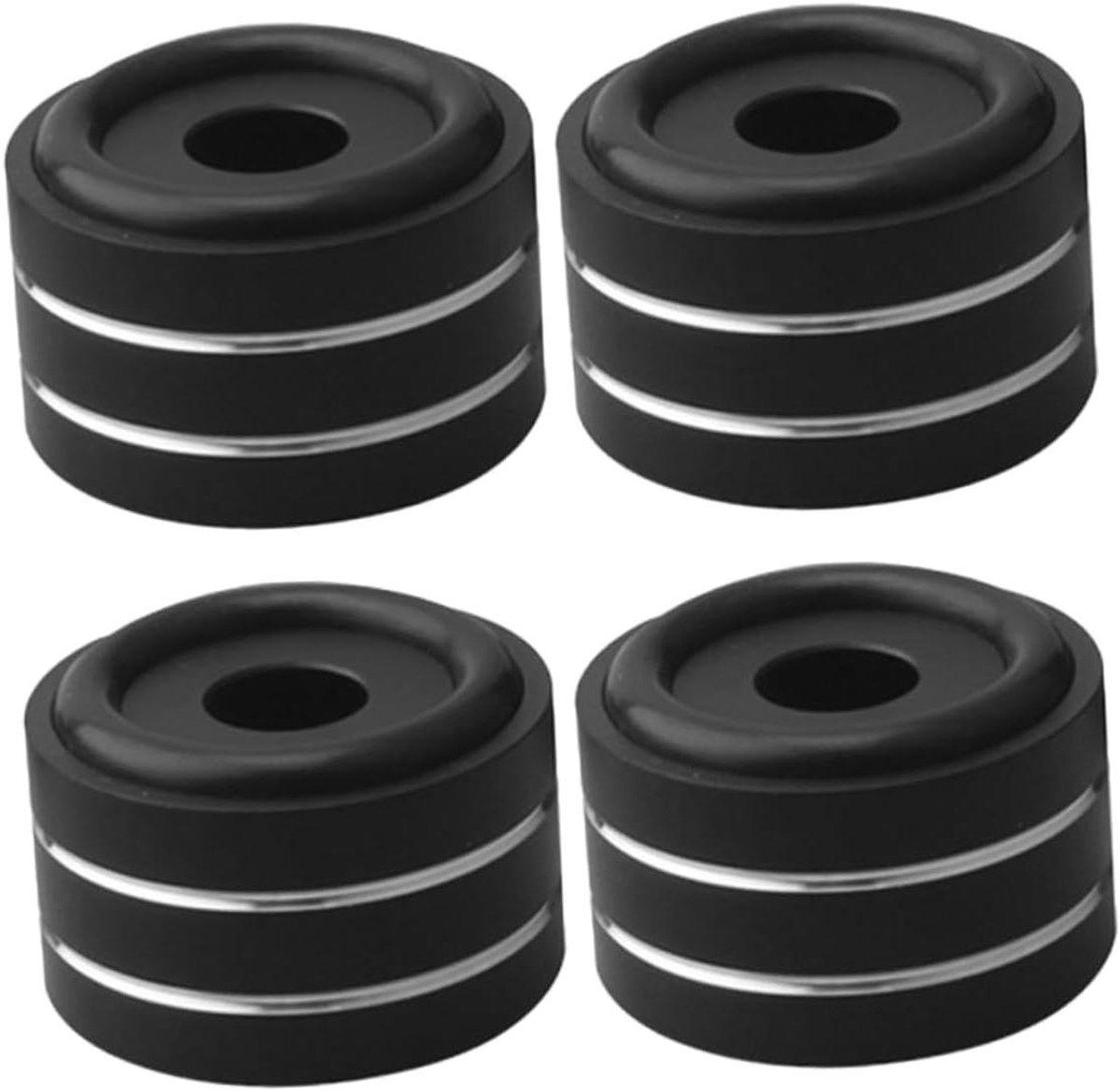 Luidspreker Isolatie Voeten - Antislip Geluidsabsorberende Pads - Apparaten Stabiliseren - Schokabsorberend Effect - 4 stuks - Zwart