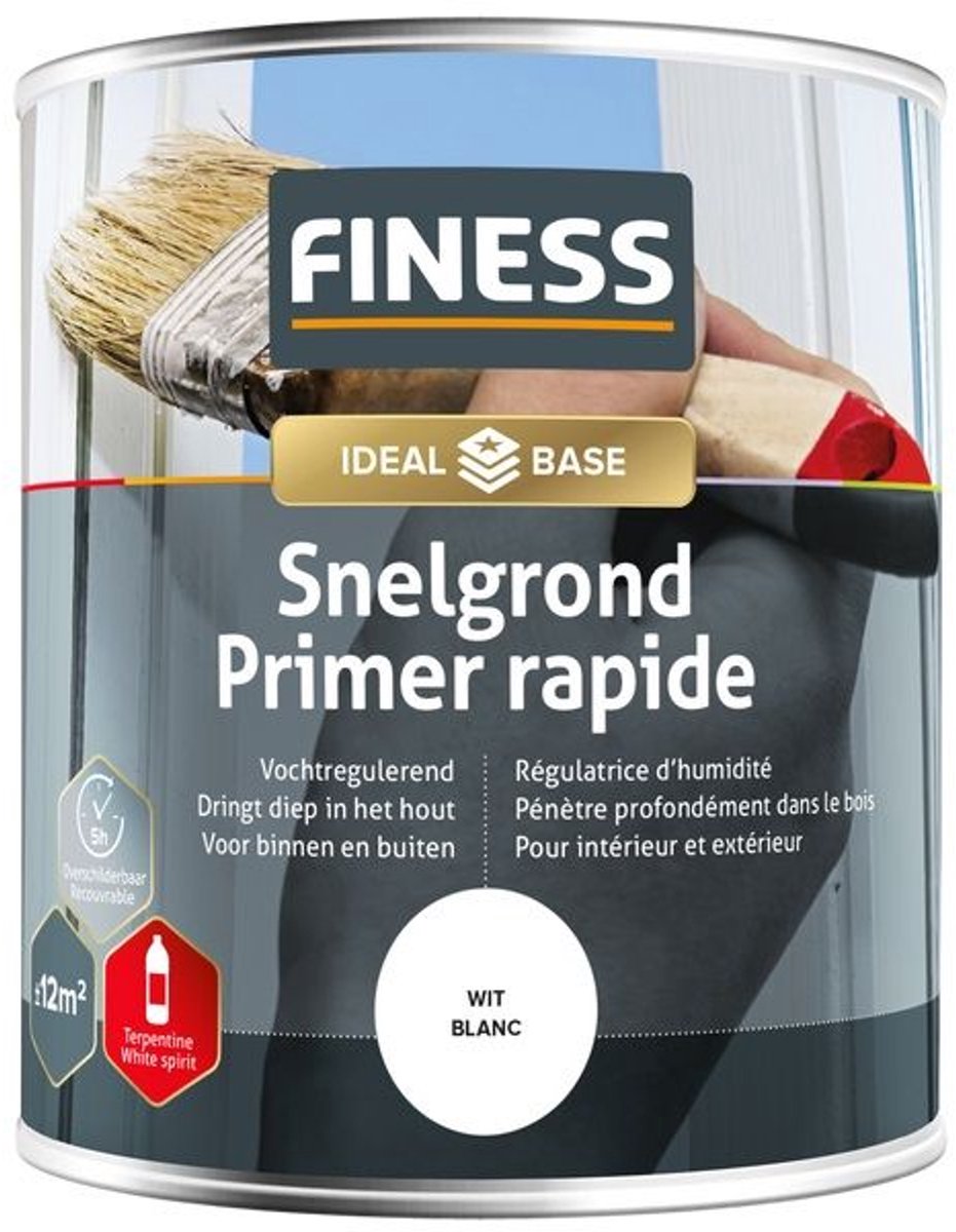 Finess - Snelgrond - Wit - 750 ml - Terpentinebasis - Sneldrogend