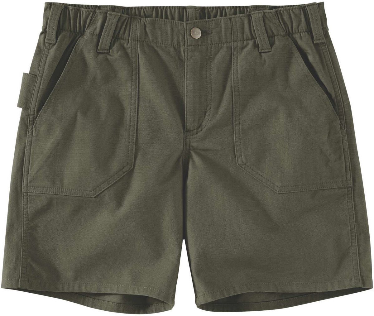 Carhartt Rugged Flex Relaxed Fit Canvas Work Dames Shorts Donkergroen