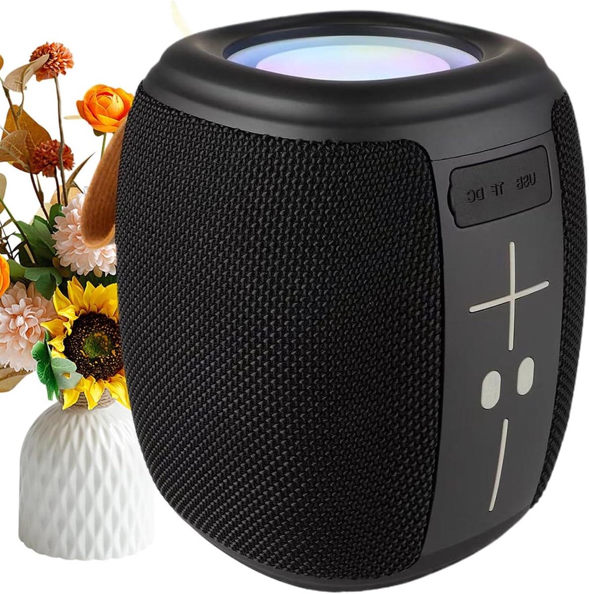 Draagbare Luidspreker - Bluetooth Speaker - Muziek Streamen - RGB Verlichting - 13.7 cm - Zwart