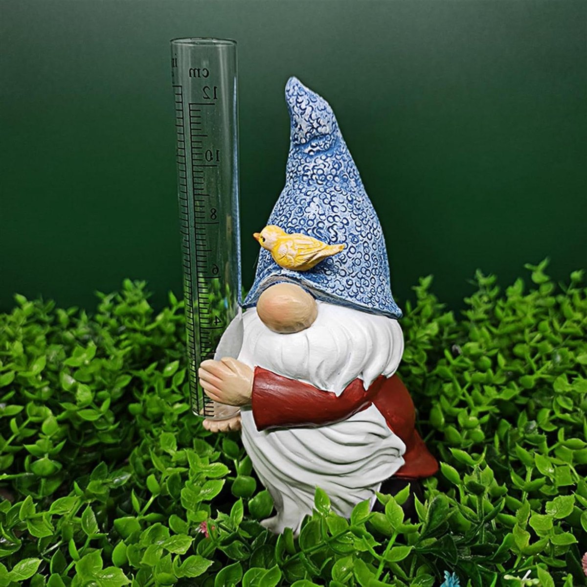 Hars Kabouter Regenmeter - Tuinkabouter met meter - Tuin meten - Gemakkelijk te lezen schaal - Inches en centimeters - Gekleurd