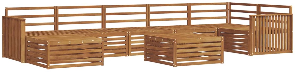 vidaXL Buiten - bank - set - 8 - st - 7-zits - Naturel - Massief - Acacia - Hout