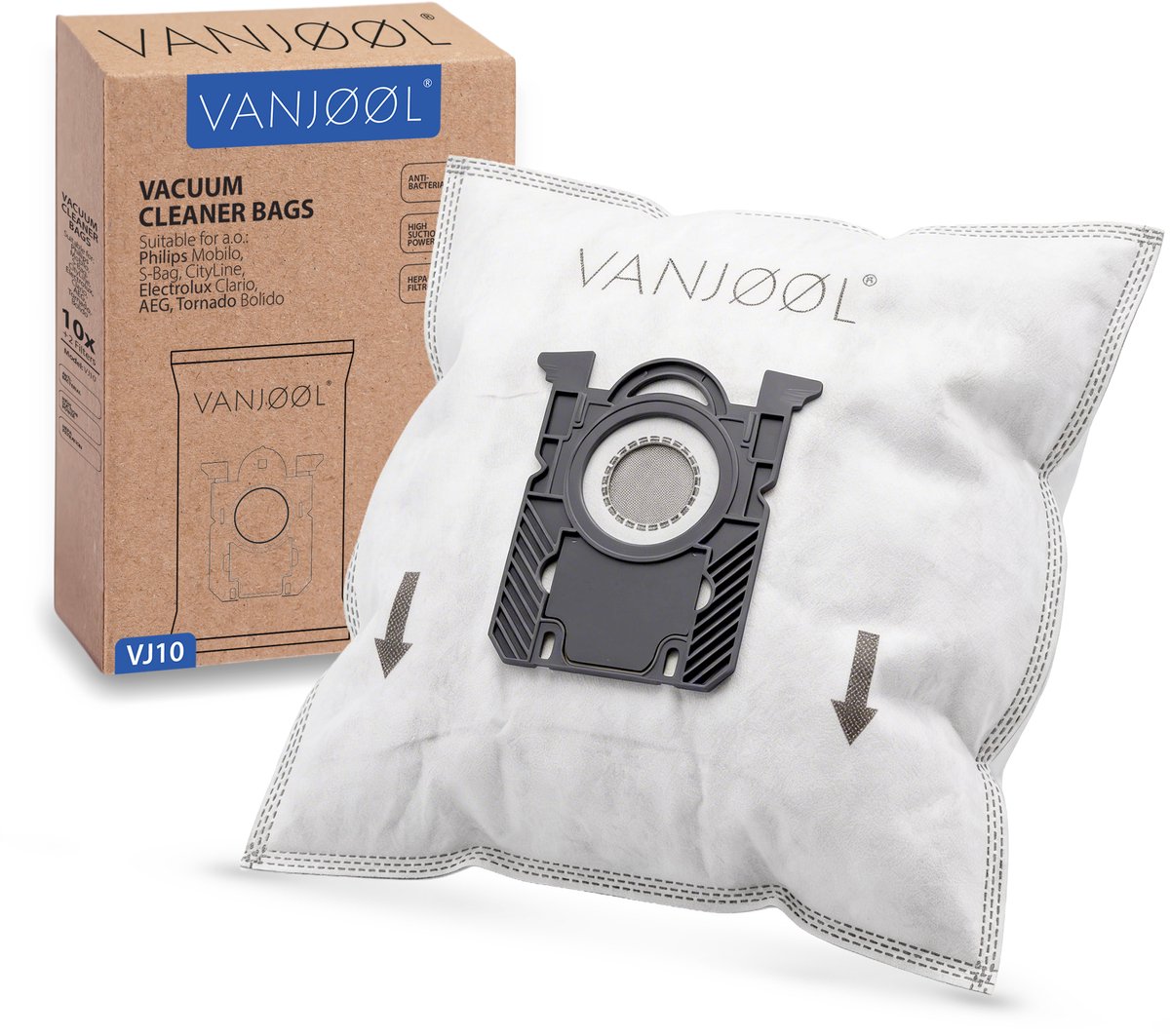 VANJØØL VANJOOL® S-bag Stofzuigerzakken – Geschikt voor Philips, AEG, Electrolux, Tornado, Zanussi PH99 en Volta – 10x Stofzuigerzak – Sterke Filtratie & Lekvrij Design