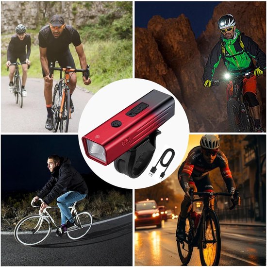 VHV - Fietsverlichting LED Voorlicht - LED Koplamp Fiets voor Nacht Rijden - 1800 mAh accu - voor Mountainbike, Racefiets, Stadsfiets, E-bike en Woon-Werkverkeer — afbeelding 4
