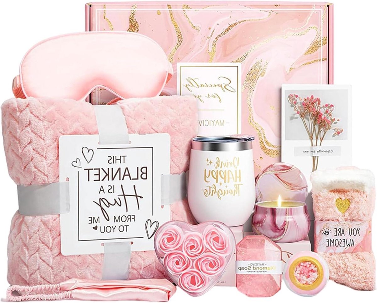 Zelfzorgset Vrouwen - Wellness Box - Ontspanning en Verwennerij - Luxe Herstelbox - 27x23x13cm - Multicolor