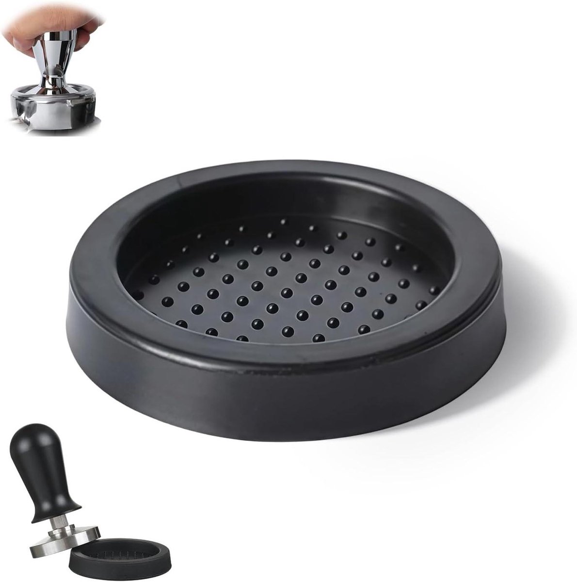 Tamping mat - Espresso onderlegger - Koffie bereiden - Antislip siliconen - 60 mm - Zwart