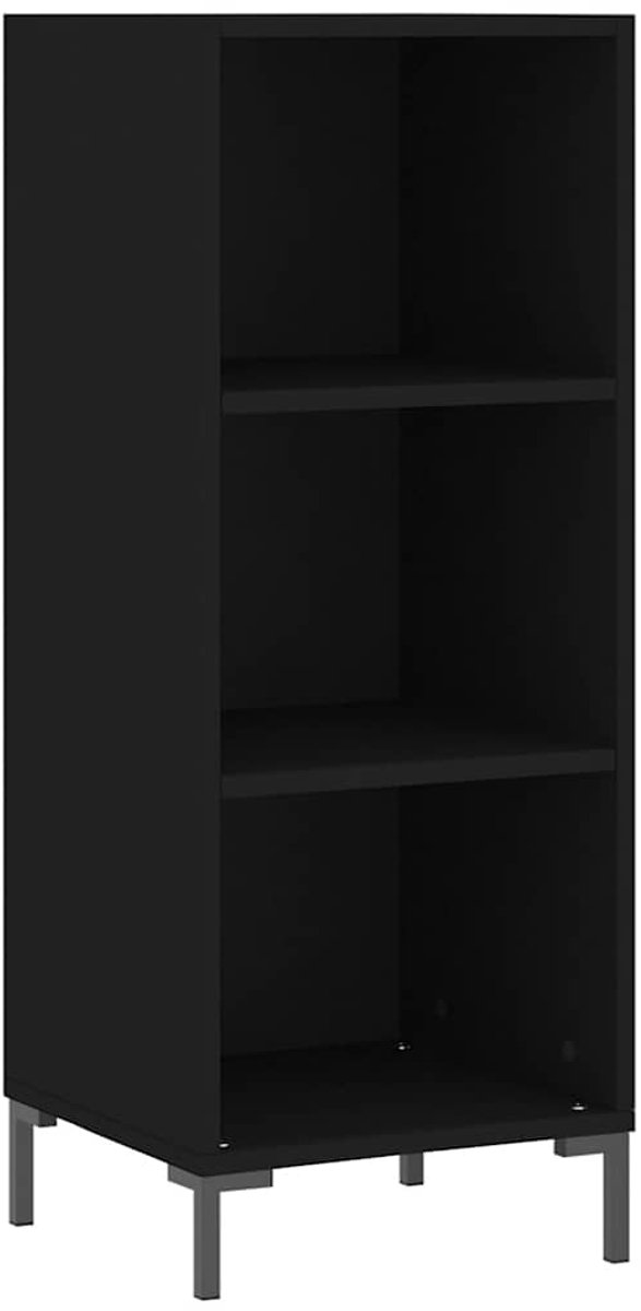 vidaXL - Dressoir - 34,5x32,5x90 - cm - bewerkt - hout - zwart