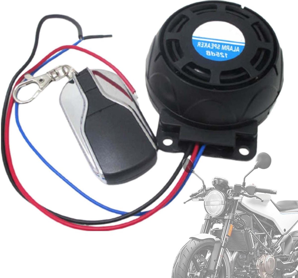 Motoralarm met Afstandsbediening - Fietsalarm Beveiliging - Voertuig Beveiligen - Zeer Gevoelige Sensor - 125 dB - Model met enkele afstandsbediening