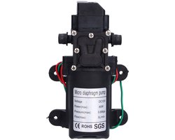 12V Membraanpomp, 60W 5L/min 0.8Mpa Grote Stroom Zelfaanzuigende Spuitpomp met Automatische Stop en Start, Waterdruk Booster Pomp voor Tuinirrigatie, Zwembaden