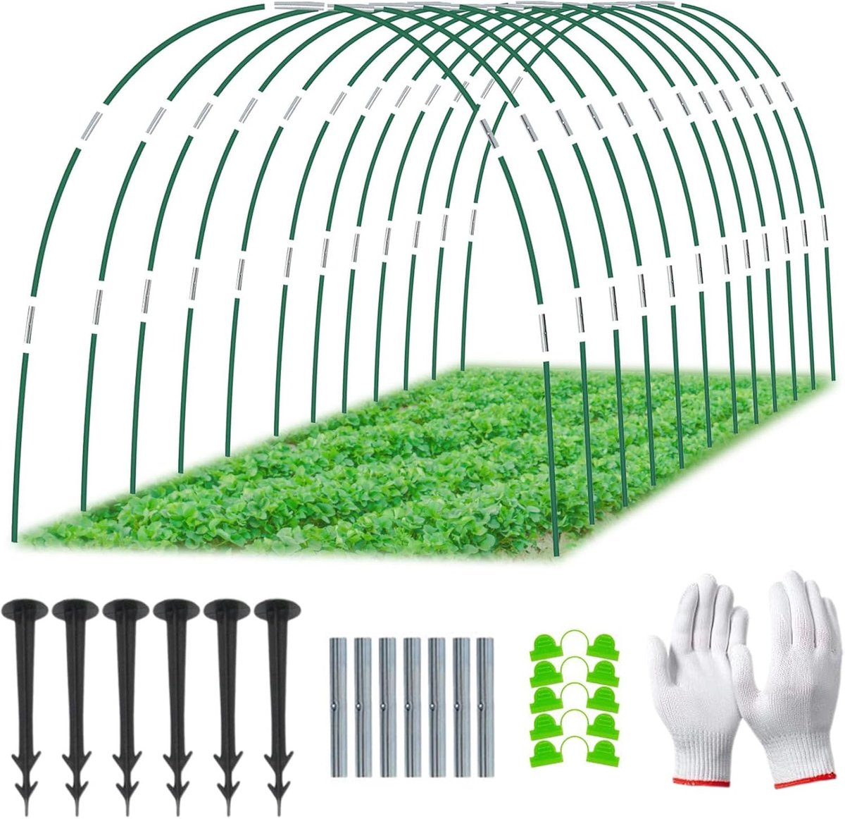 Famanu – 36 stuks Plant Tunnelbogen voor netten, 43 cm tuinhoepels, flexibele tuincloche voor planten en groenten