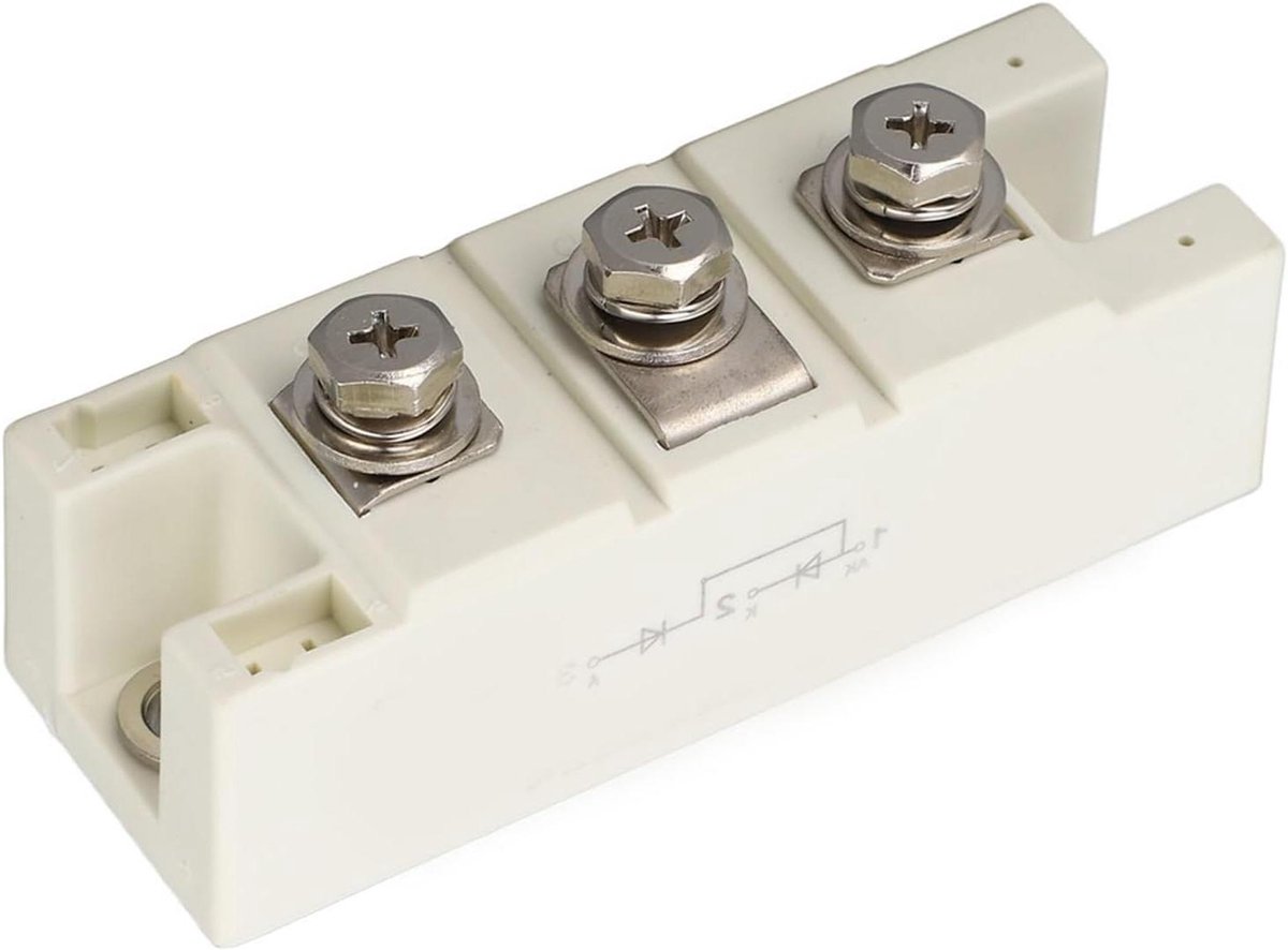 Gelijkrichtermodule Diodebrug - Module Gelijkrichter - Stroom Omvormen - 3 Terminals - 162A 1600V - Zilver