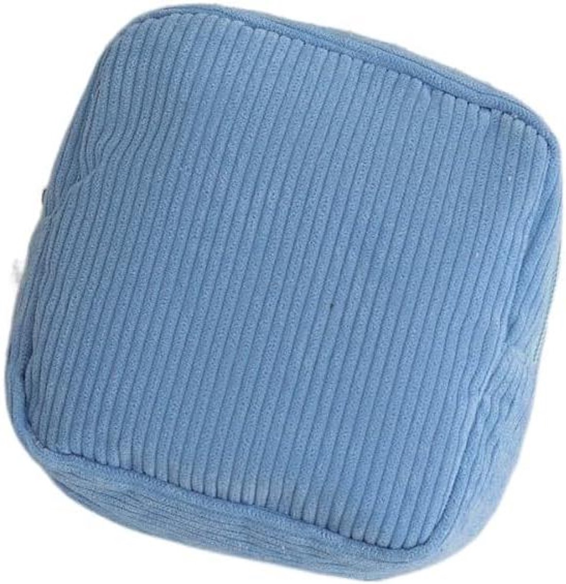 Maandverband Opbergtas - Menstruatie Pouch Organizer - Persoonlijke Hygiëne - Corduroy Materiaal - 12 x 5 x 12 cm - Blauw