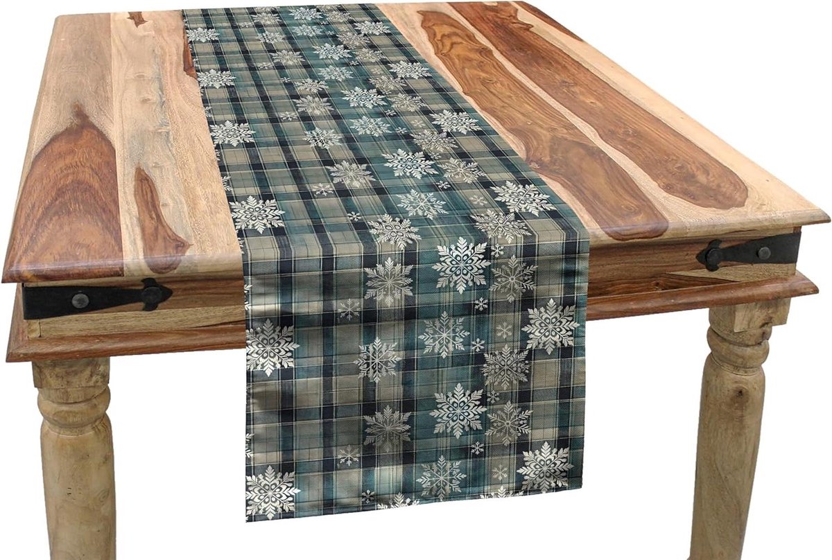 Tafelloper - Tafelkleed Loper - Keuken Decoratie - Digitale Print - 40 x 180 cm - Blauw Groen
