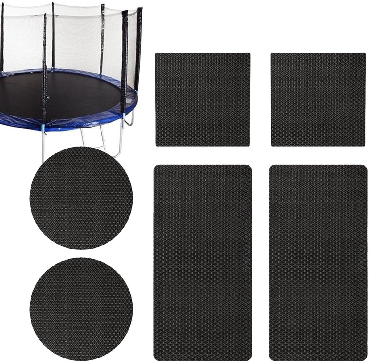 Trampoline Reparatie Set - Trampoline Patches - Trampoline Herstellen - Zelfklevend - 10x20 cm - Zwart