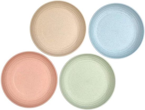 Set van 4 platte diepe kommen voor katten en puppy's, gemaakt van duurzaam materiaal voor comfortabel eten en drinken, ideaal voor kleine huisdieren