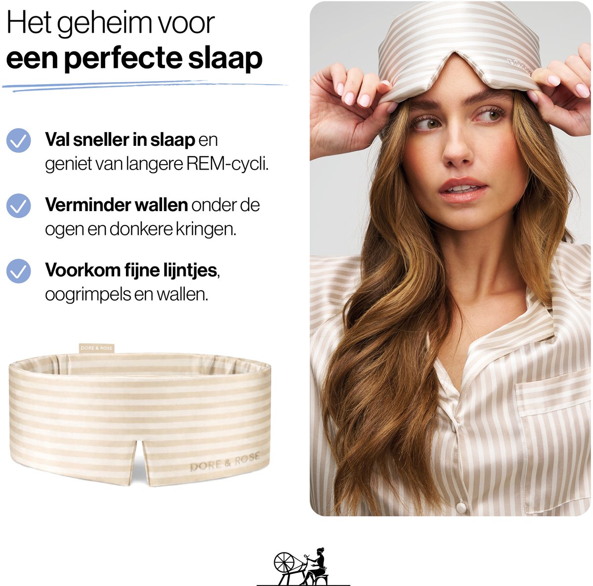 Dore & Rose - Slaapmasker - Oogmasker - Zijden Slaapmasker Voor Mannen en Vrouwen - Deep Sleep Mask - Eye Mask - Verduisterend - Wallen - Geel - Nº 94 La Lumiére du Matin — afbeelding 4
