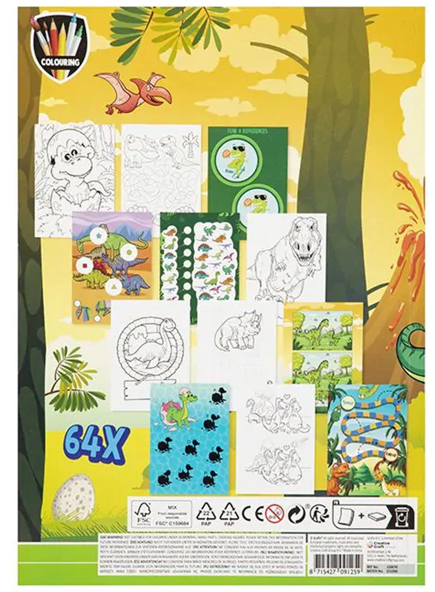 Grafix Kleur & Activiteitenboek A4 Dino