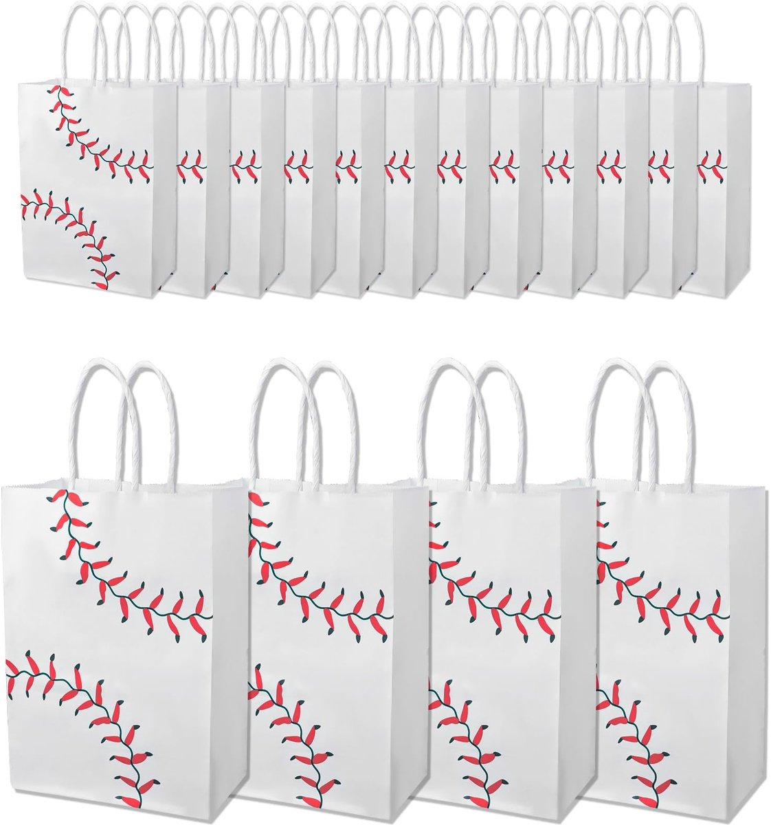 aladdien - Baseball Cadeautasjes - Sportthema - Verjaardagsfeest Benodigdheden - Kraft Papier - Feestdecoratie - 16 stuks - Geschikt voor kinderen -...