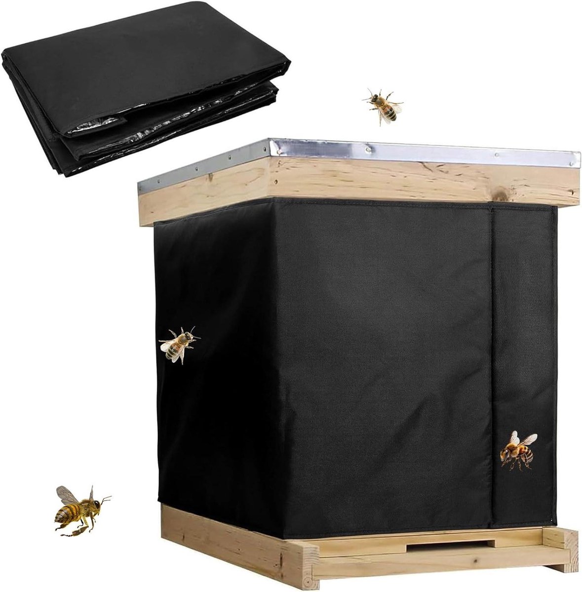 Bijenkorf Frame Wrap - Bijenkorfhoes Beschermhoes - Bijen Beschermen - Verstelbare Riemen - 60 x 46 cm - Enkele Attribuut