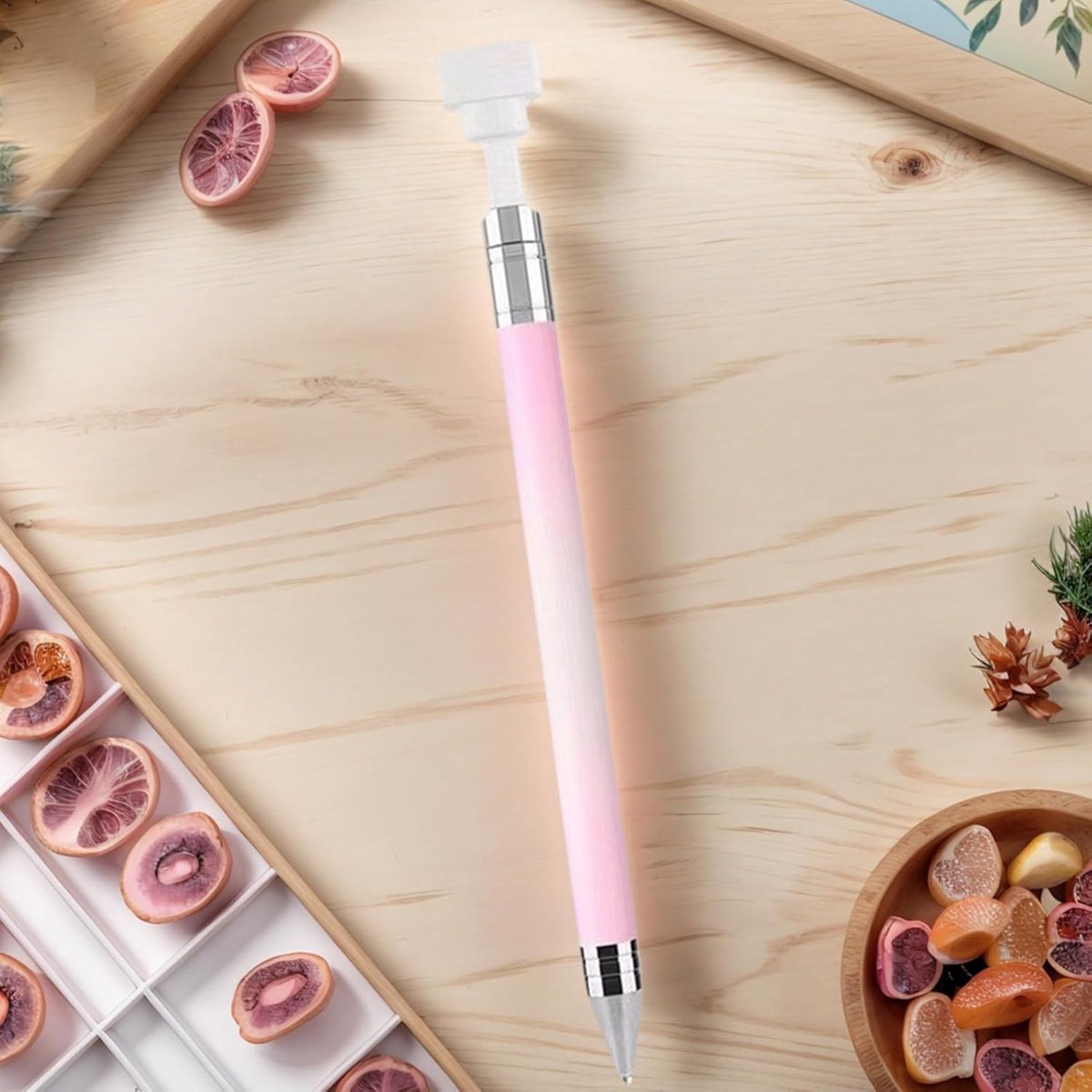 Navulbare Wax Pen - Applicator Potlood Dotting Pen - Nageldecoratie Ontwerp - Automatisch Navulsysteem - 15 cm - Wit