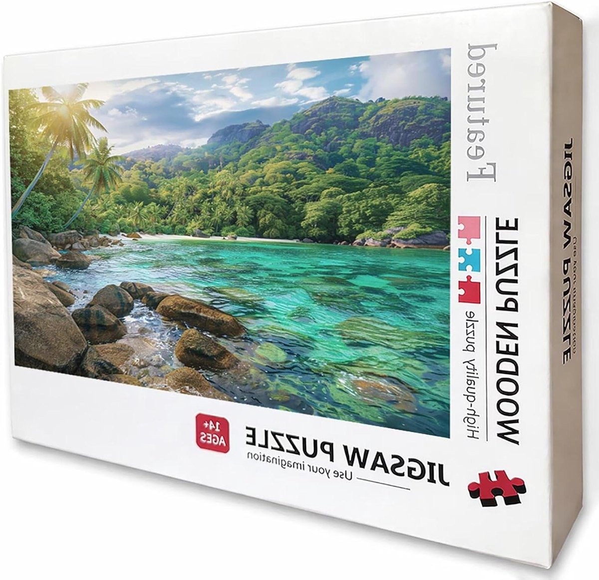 Houten Puzzel - Legpuzzel Volwassenen - Ontspannende Hobby - Achterkant met Letters - 122 x 81 cm - Kust