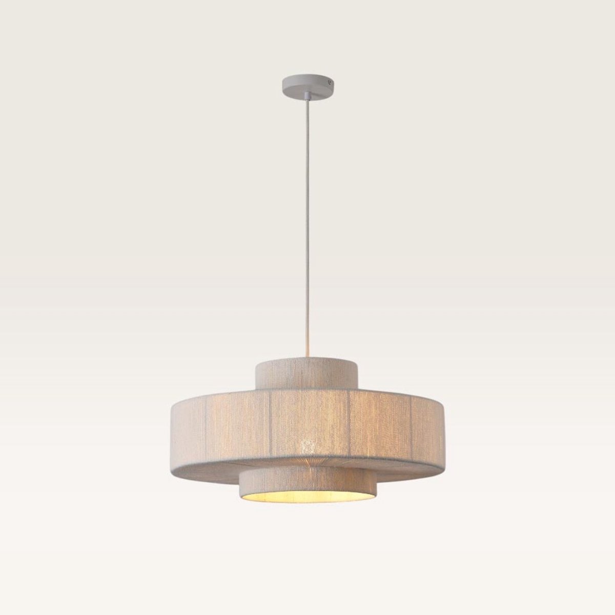 LUSENZ – Hanglamp Scandes – E27 – Gevlochten katoenen koord – IP20 – Wit – Voor binnen – Excl. lichtbron