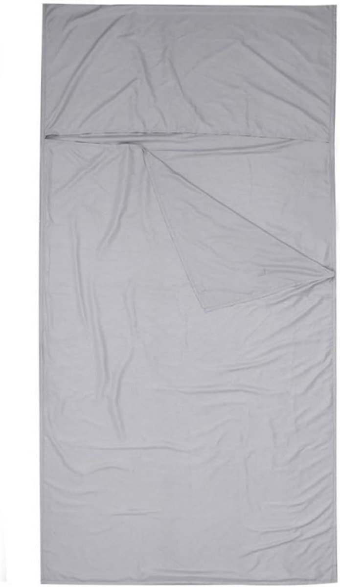 Slaapzak Liner - Reislaken Slaapzak - Kamperen en Reizen - Met Kussenslot - 210x75cm - Grijs