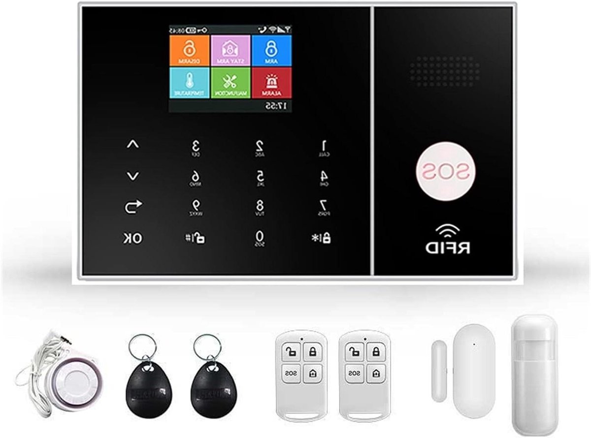 Draadloos Alarmsysteem - Inbraakalarm GSM WiFi - Huis Beveiligen - App Meldingen - 99 Zones - Zwart