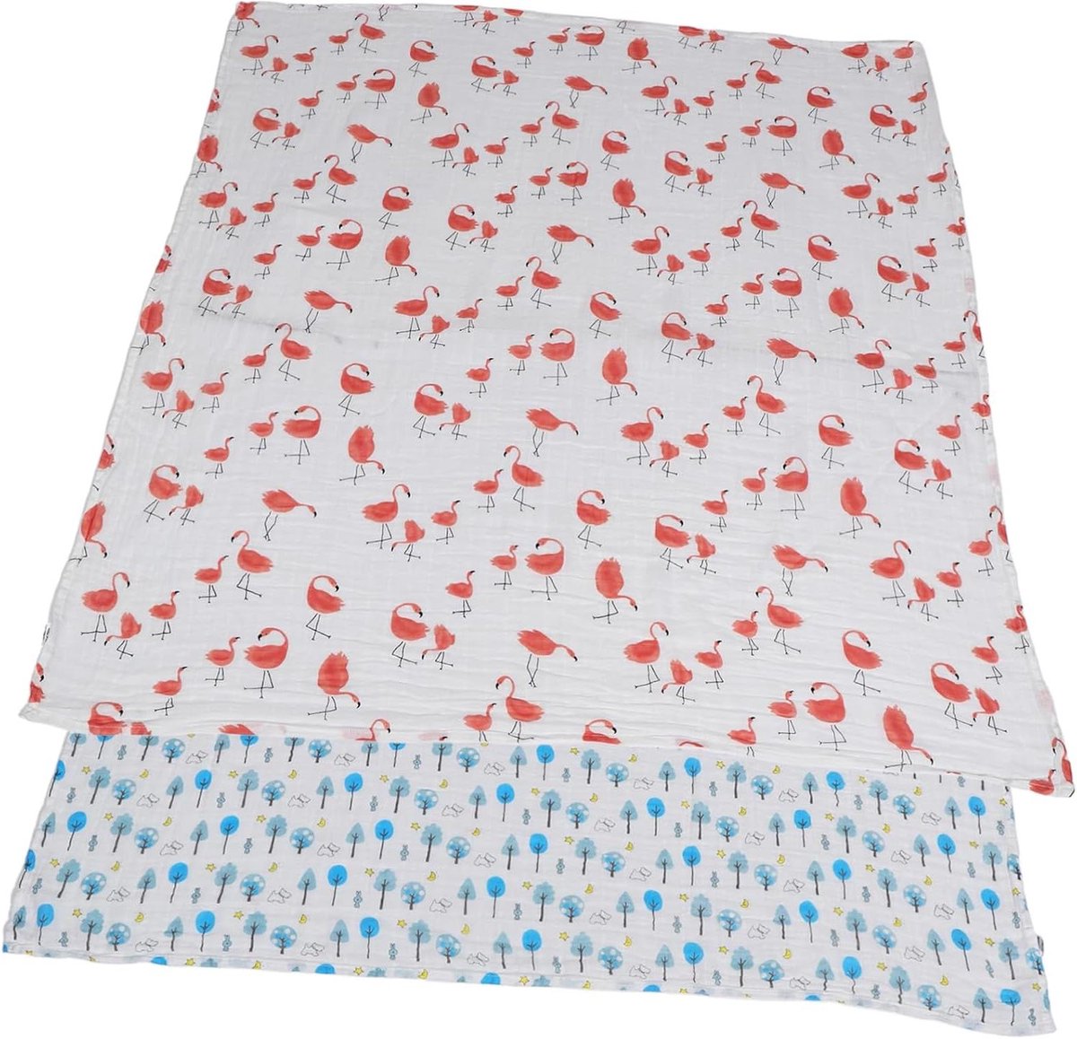 Baby Swaddle Dekens - Wikkeldoeken Katoen - Baby Verzorging - Dubbellaags Ontwerp - 120x120 cm - Multicolor