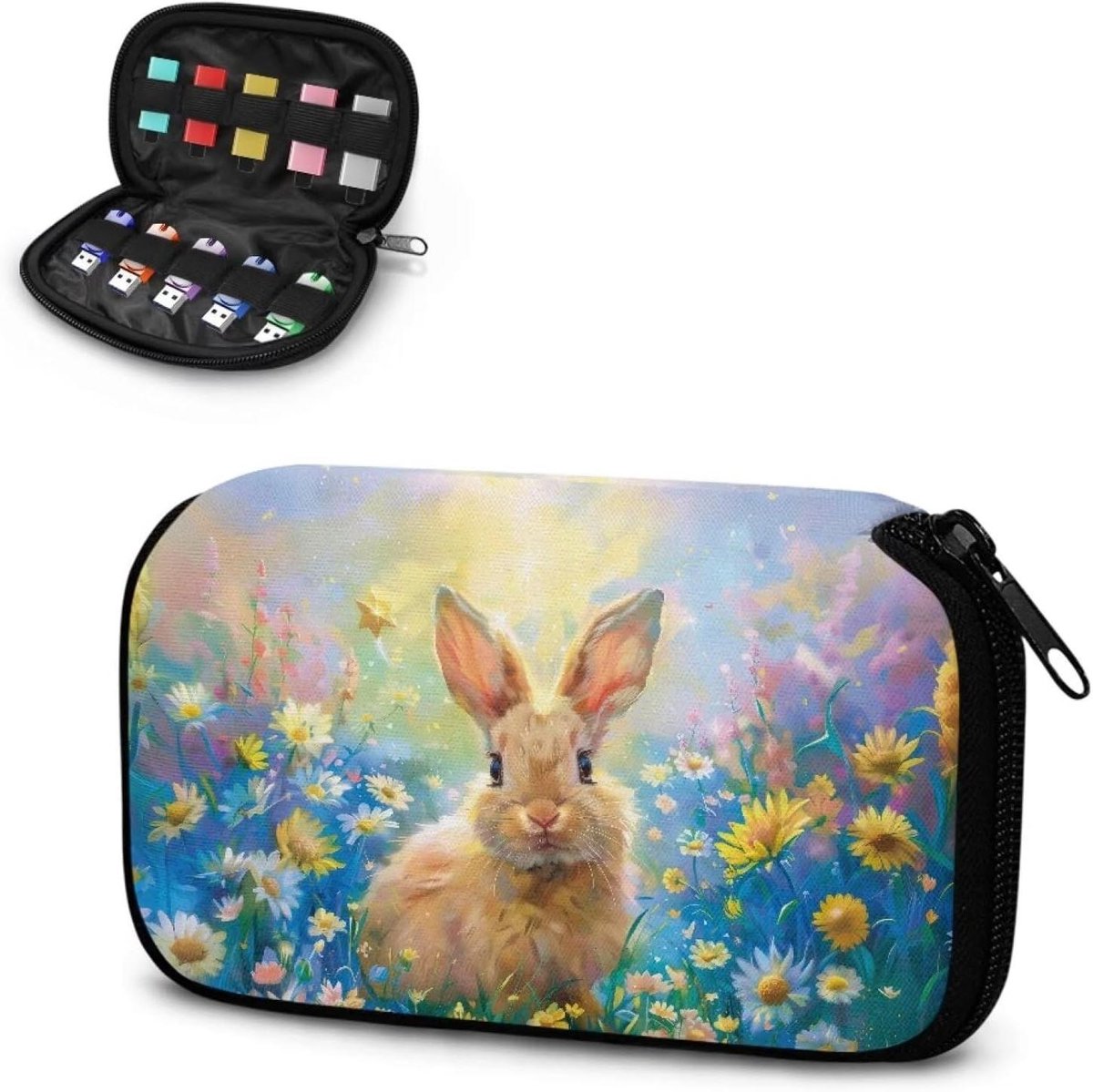 USB Flash Drive Opbergtas - USB Stick Houder - Data Organiseren - 10 Pouches Inclusief