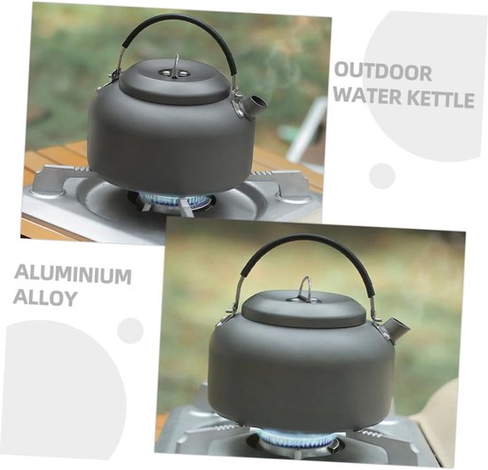 Camping Waterkoker - Theepot Kookketel - Buiten Koken - Hittebestendig Handvat - 1.4 Liter - Grijs — afbeelding 4