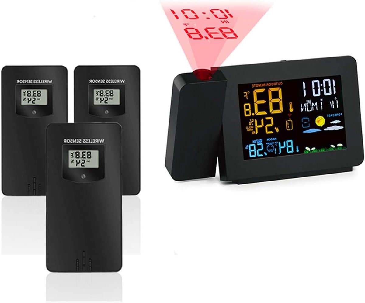 Weerstation met Projectie - Digitale Thermometer Hygrometer - Weersvoorspelling Thuis - 3 Buiten Sensoren - Kleurrijk LCD Scherm - Niet gespecificeerd