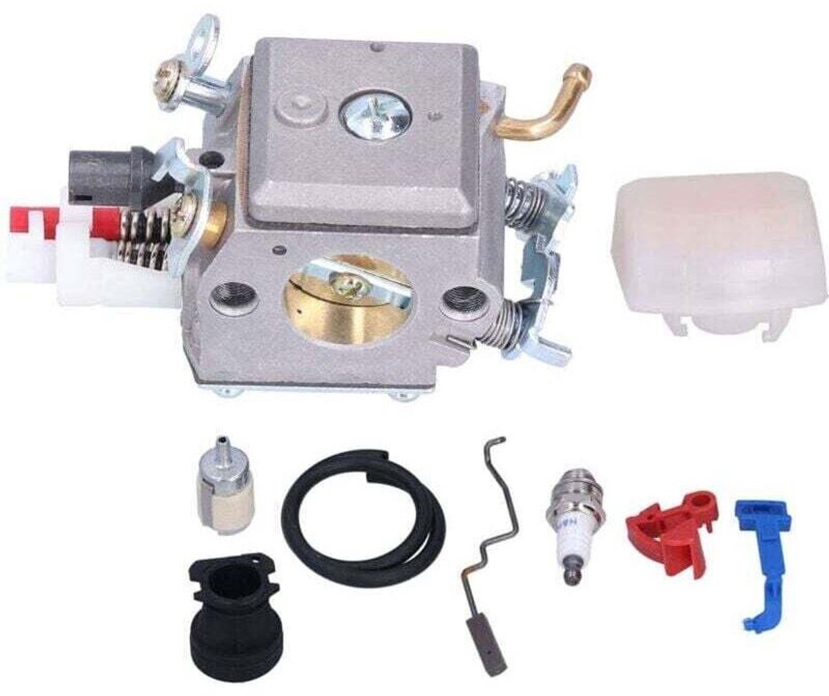 9-delige carburateurset, inlaatspruitstuk en brandstoffilter 503869601, geschikt geschikt voor Husqvarna 350, 346XP, 353, 340 en 345