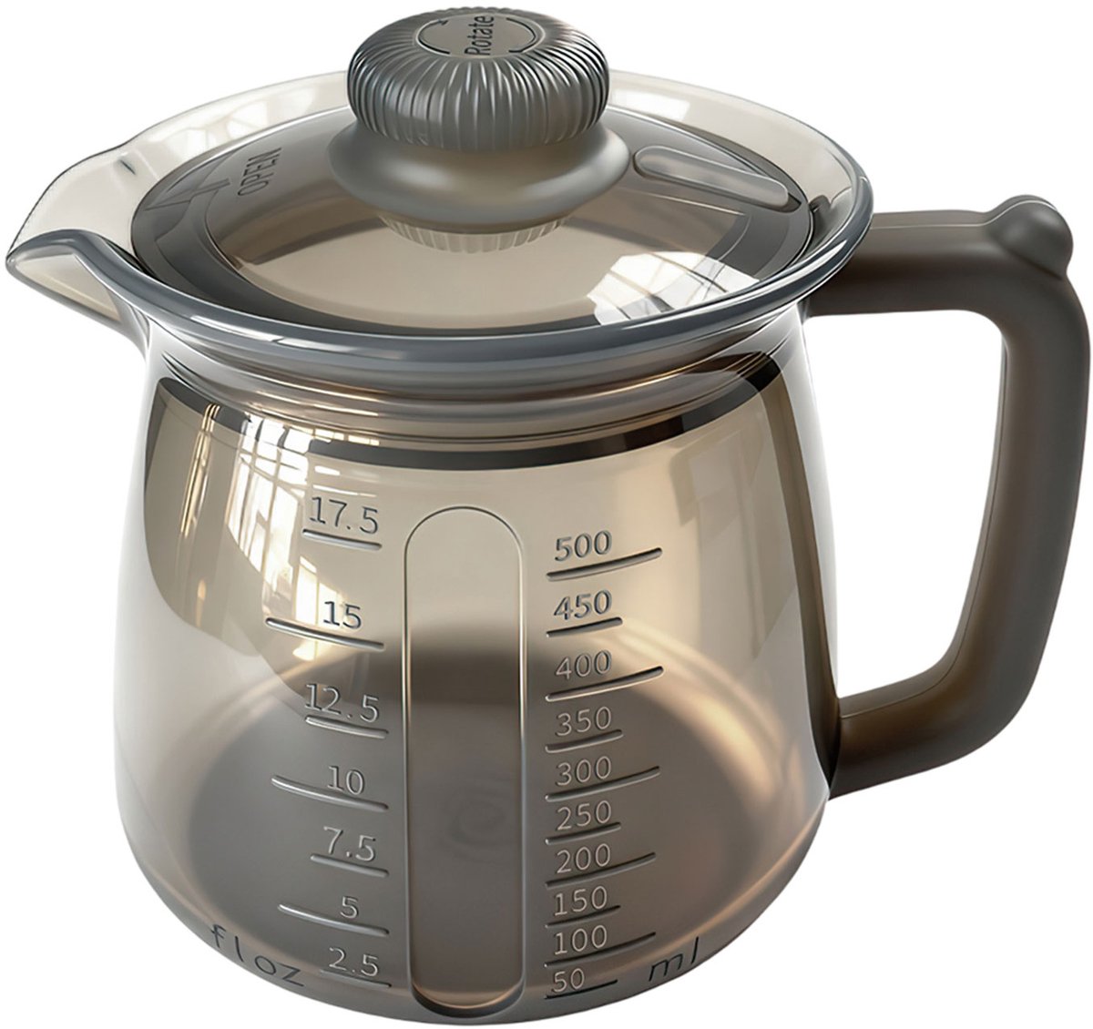 Topmelon Siliconen melkkan- Theepot - Theekan - Waterkoker - Oliedispenser- Koffiepot - Multifunctionele -Siliconen van voedselkwaliteit Zwart 500ML 500ML