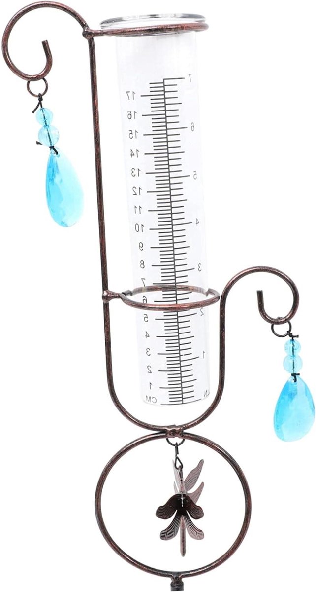 Regenmeter - Buitenmeter Weer - Tuin Meten - Libelle Ontwerp - 82x17cm - Bruin