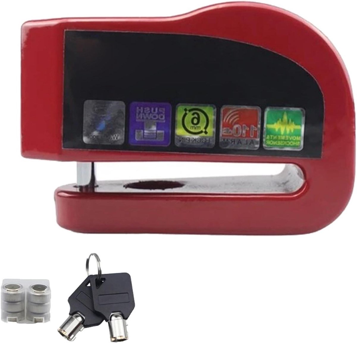 Alarm Schijfrem - Motorfiets Slot - Voertuig Beveiligen - Luid Alarm Systeem - 4.5cm Diepte - Rood