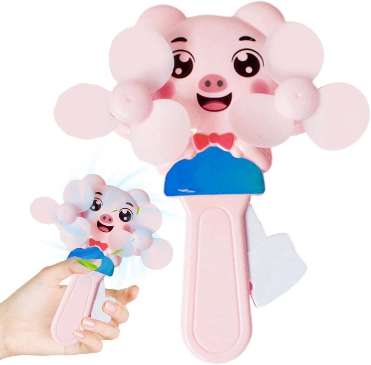 Cartoon Mini Ventilator - Handslinger Koeler - Persoonlijk Verkoelen - Dubbele Vleugels - 17 x 13 cm - Willekeurig