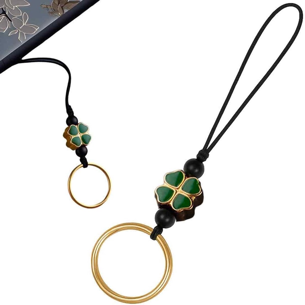 Mobiele Telefoon Lanyard met Klavertje Vier, Universele Polsband en Pendant voor Smartphones en Mobiele Telefoons, Ideaal voor Veiligheid en Gemak